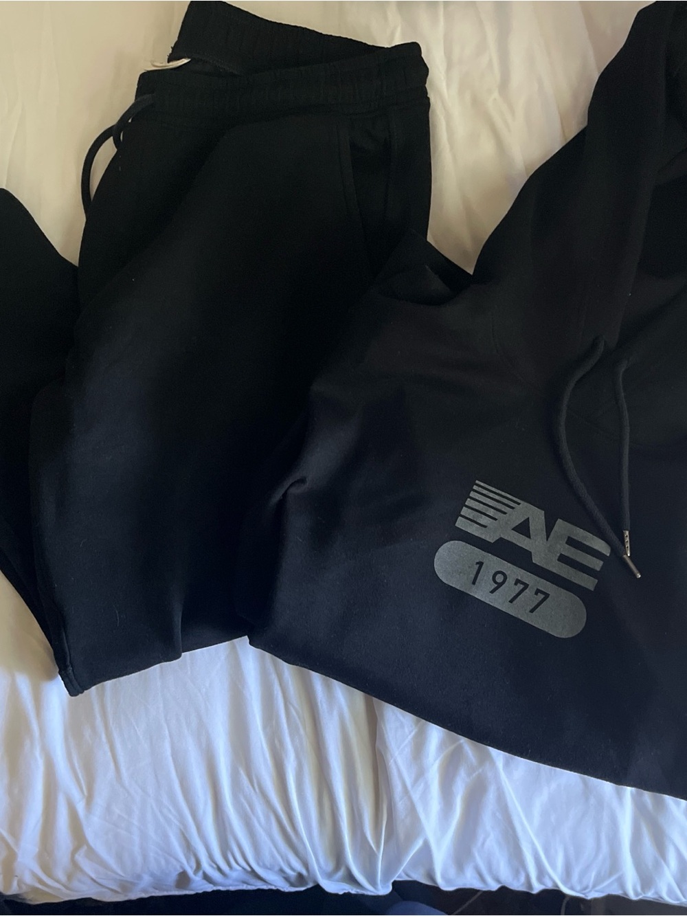American Eagle Outfitters Black Hoodie & Joggers Set